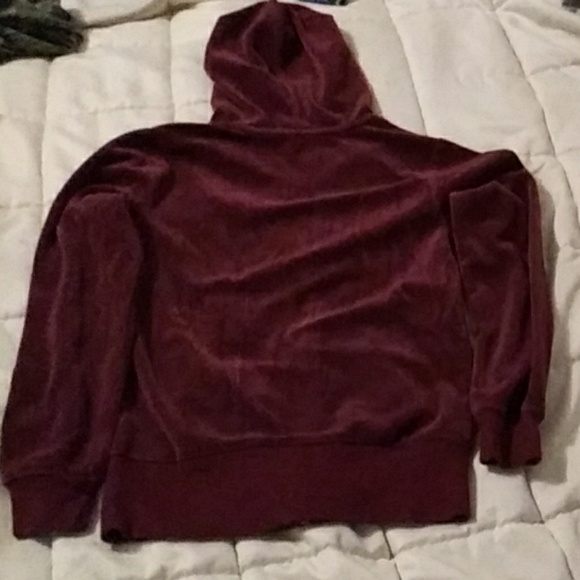 SO Girls Burgundy Velour Two Piece Set sz 12 - Picture 7 of 8